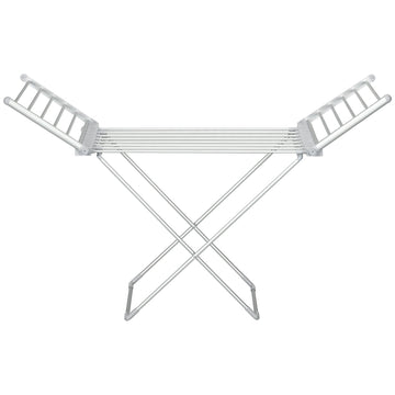 Elektrisch droogrek met verwarming - Opvouwbaar | Kleur: Zilver | Afmetingen: 53x144x91 cm