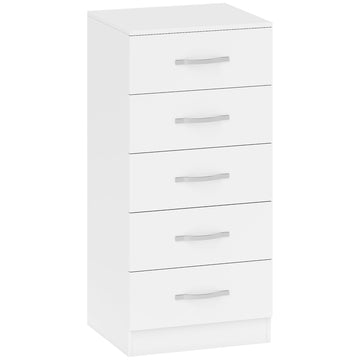 Ladekast met 5 lades - Witte opbergkast | Kleur: Wit | Afmetingen: 40x35x85 cm