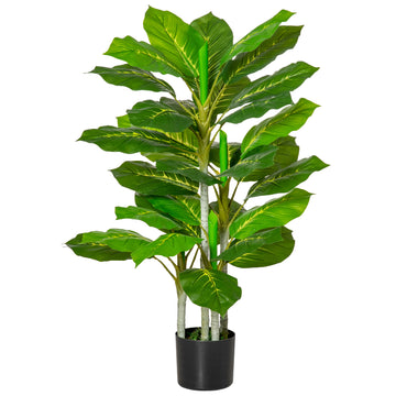 Kunstplant 95 cm met 33 bladeren en pot | Kleur: Groen