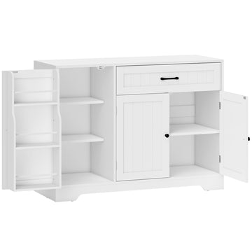 Keukensideboard met lades en verstelbare planken | Kleur: Wit | Afmetingen: 110x40x80 cm