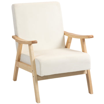 Witte fauteuil - Velvet accentstoel | Kleur: Wit | Afmetingen: 65x80x83 cm