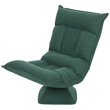 Vloerfauteuil met 5-voudig verstelbare rugleuning | Kleur: Groen | Afmetingen: 62x70x95 cm