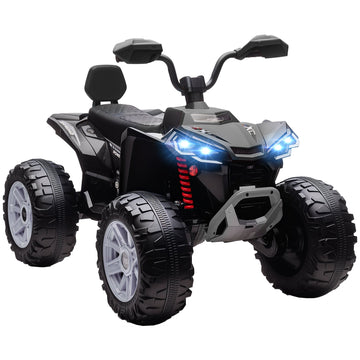 Elektrische kinderquad 24V met verlichting en geluid | Kleur: Zwart | Afmetingen: 68.5x109x76 cm