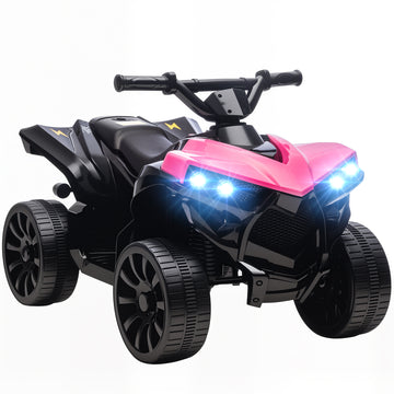 Elektrische kinderquad 6V met muziek en LED-verlichting | Kleur: Roze | Afmetingen: 42x70x45 cm