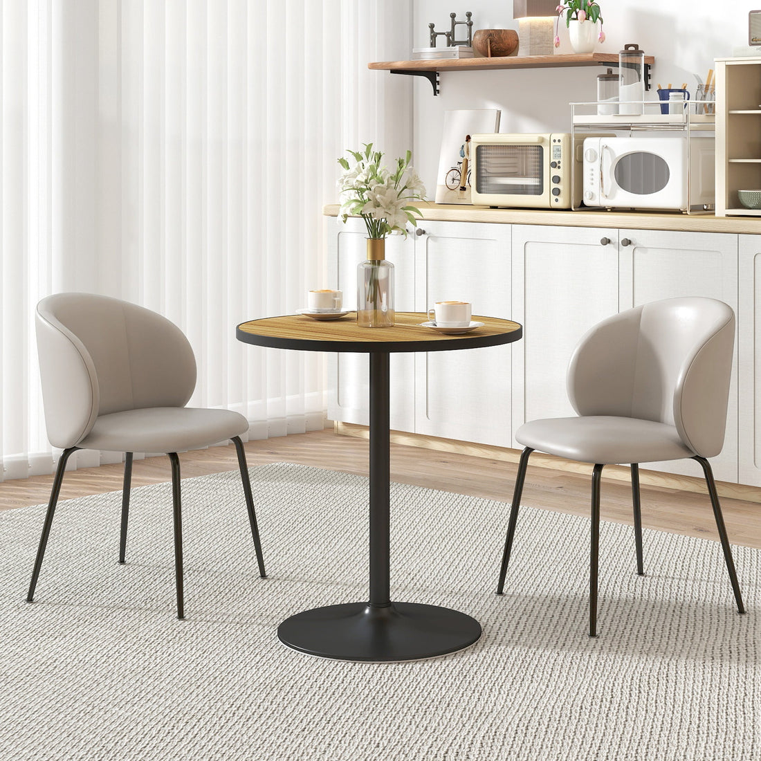 Ronde eettafel voor 2-4 personen | Kleur: Bruin | Afmetingen: 70x70x76 cm