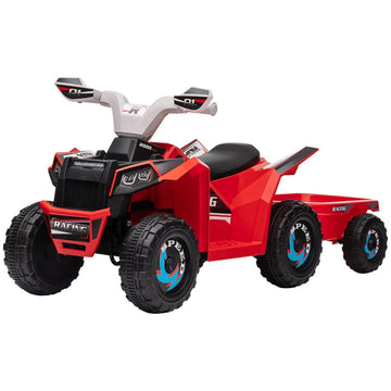 Kinderquad met opbergruimte | Kleur: Rood/Grijs | Afmetingen: 106x41.5x48.5 cm