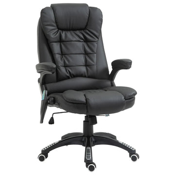 Draaibare bureaustoel met massage en verwarming | Kleur: Zwart | Afmetingen: 26.77x24.4x47.63 cm