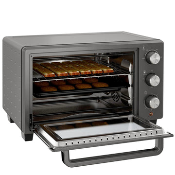 Mini oven 21L - Elektrische toasteroven | Kleur: Grijs | Afmetingen: 38x46.4x28.5 cm