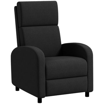 Relaxstoel met Voetsteun en Verstelbare Rugleuning | Kleur: Zwart | Afmetingen: 64x86x102 cm