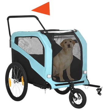 2-in-1 hondenfietskar en hondenbuggy | Kleur: Lichtblauw | Afmetingen: 77x170x90 cm