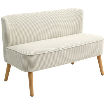 2-zitsbank van stof - Witte sofa | Kleur: Wit | Afmetingen: 117x56.5x77 cm