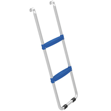 Trampolineladder 2 treden, 150 kg, verzinkt staal | Kleur: Blauw | Afmetingen: 32x97x7 cm