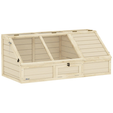 Turtlebox voor buiten - Schildpaddenverblijf | Kleur: Bruin | Afmetingen: 55x120x20/50 cm