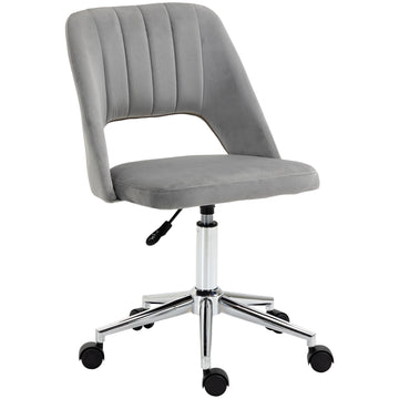 Draaibare bureaustoel met wielen | Kleur: Grijs | Afmetingen: 49x60x79-91 cm