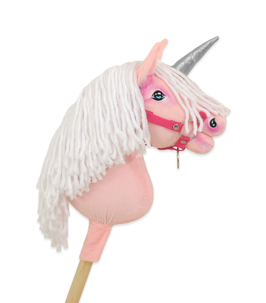Hobby paardje op stok - eenhoorn - duurzame minky stof, anti-allergisch, ideaal cadeau