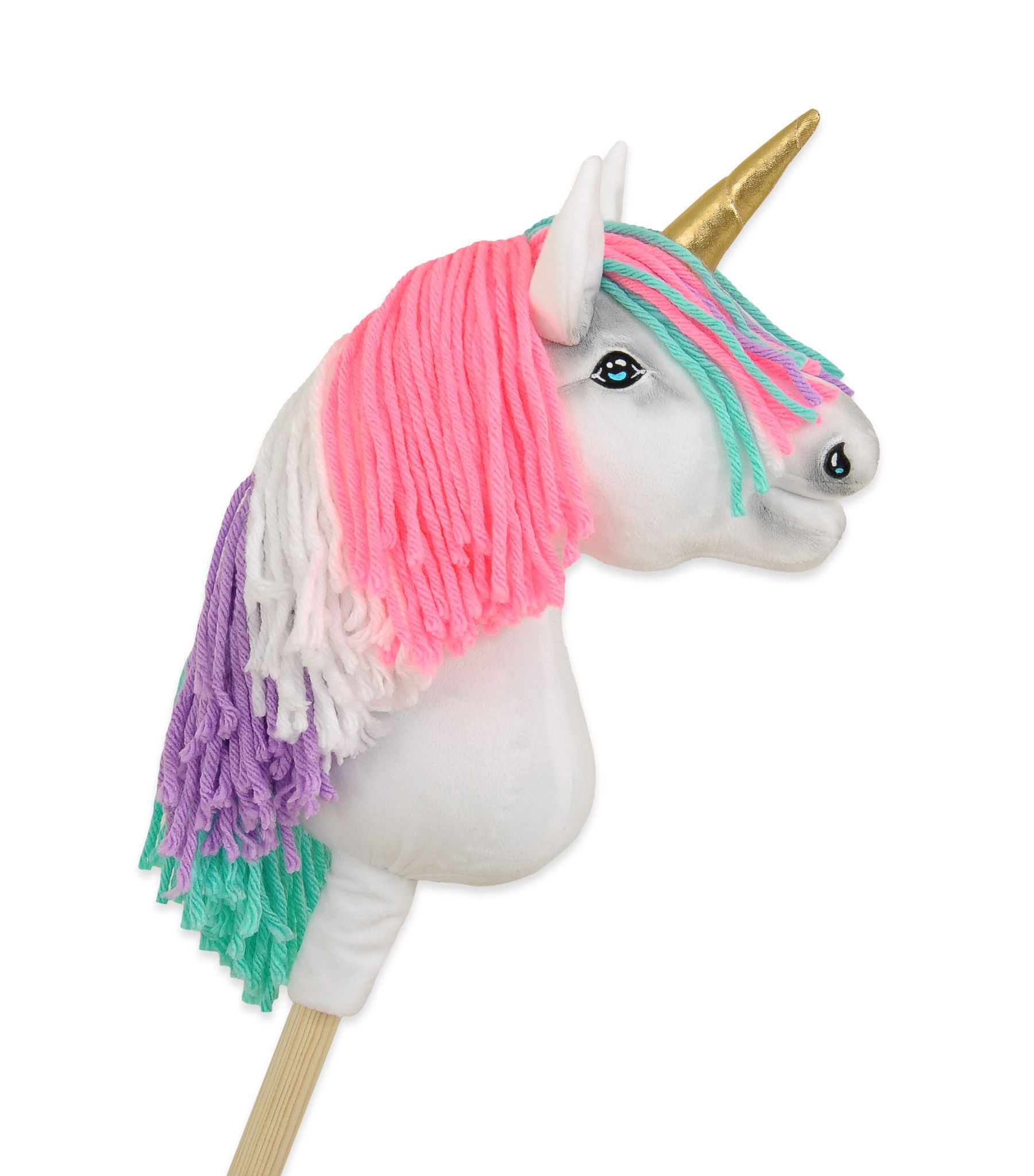 Käpphäst enhörning - käpphäst - handgjord, mjuk plysch, Oeko-Tex-certifierad