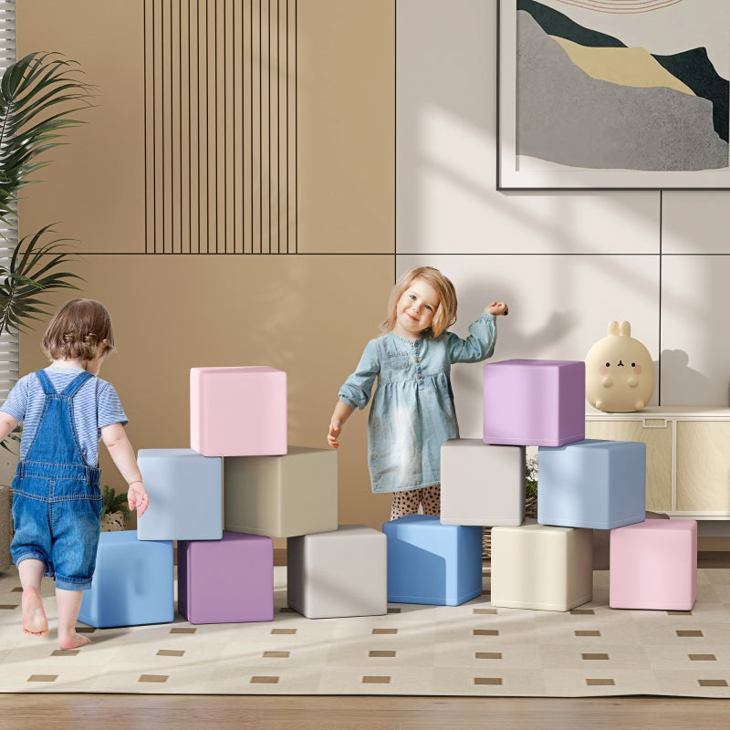 Zachte foam bouwblokken - 12-delige set | Kleur: Meerkleurig | Afmetingen: 20x20x20 cm