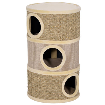 Krabton voor grote katten met 3 niveaus - Kattengrot | Kleur: Bruin | Afmetingen: 45x45x79 cm