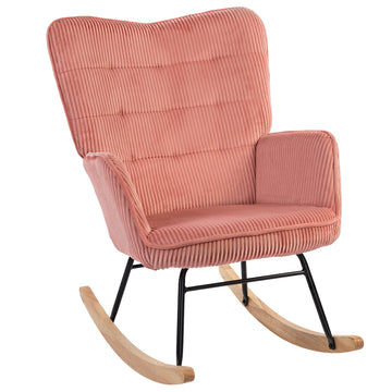 Roze schommelstoel - Ergonomische relaxstoel | Kleur: Roze | Afmetingen: 71x98x101 cm