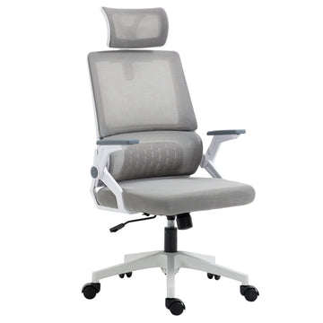 Vinsetto bureaustoel met mesh en lendensteun | Kleur: Zwart | Afmetingen: 61x58x102-119 cm