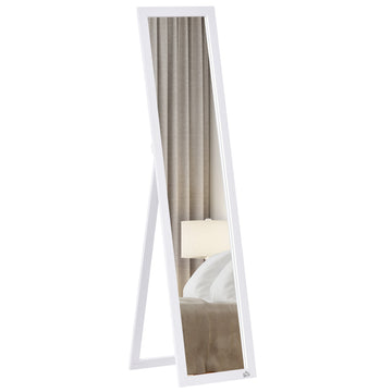 Rechthoekige staande en wandspiegel - Spiegel | Kleur: Wit | Afmetingen: 37x37x154 cm