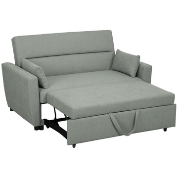 2-zits slaapbank met verstelbare rugleuning - Fluweel | Kleur: Grijs | Afmetingen: 155x90x88.5 cm