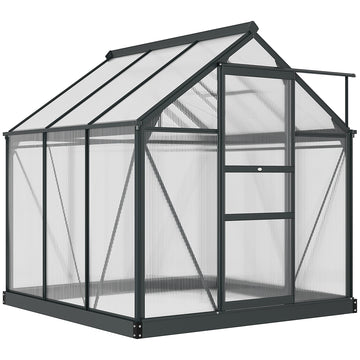 Polycarbonaat kas | Kleur: Zwart, grijs | Afmetingen: 192x190x201 cm