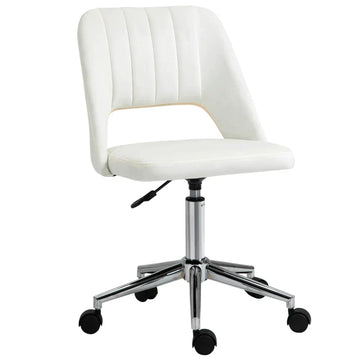 Bureaustoel - Ergonomische stoel met wielen | Kleur: Beige | Afmetingen: 49x54x79-91 cm
