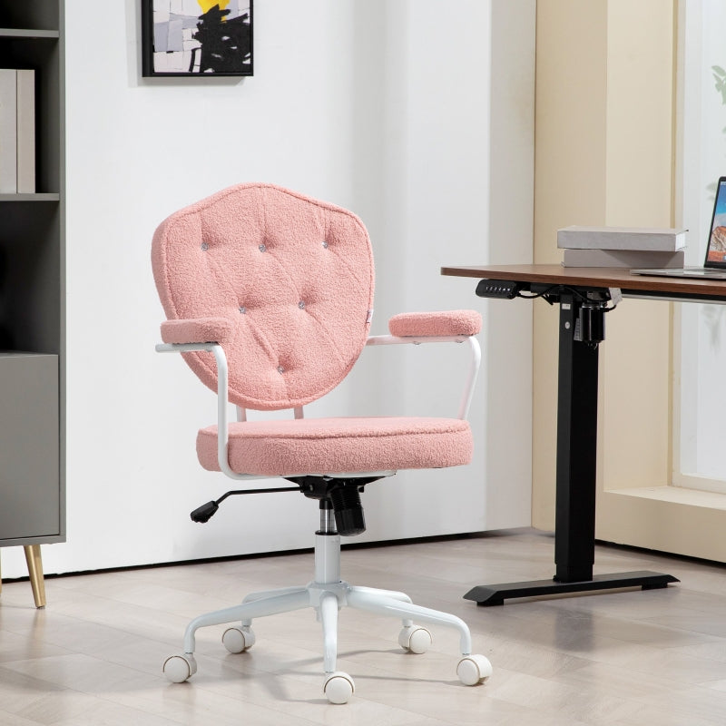 Ergonomische bureaustoel - Teddy bureaustoel | Kleur: Roze | Afmetingen: 63x61.5x93-101 cm