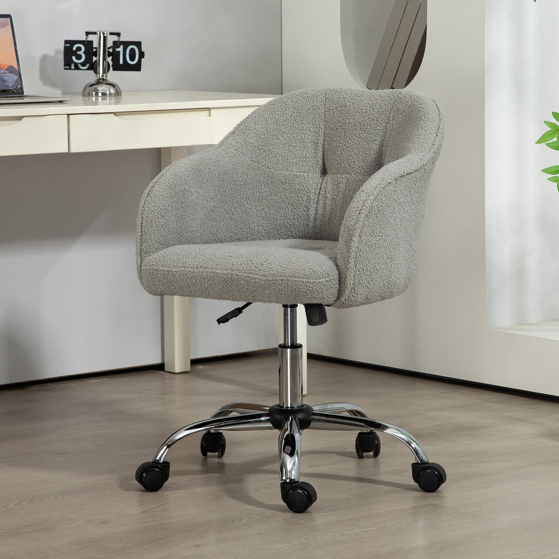 Ergonomische bureaustoel met wipfunctie - Teddy | Kleur: Grijs | Afmetingen: 56x61x76-86 cm