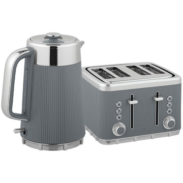 Waterkoker- en broodroosterset 2200 W, 1,7 l | Kleur: Grijs | Afmetingen: 15,5x21,2x25,5 cm