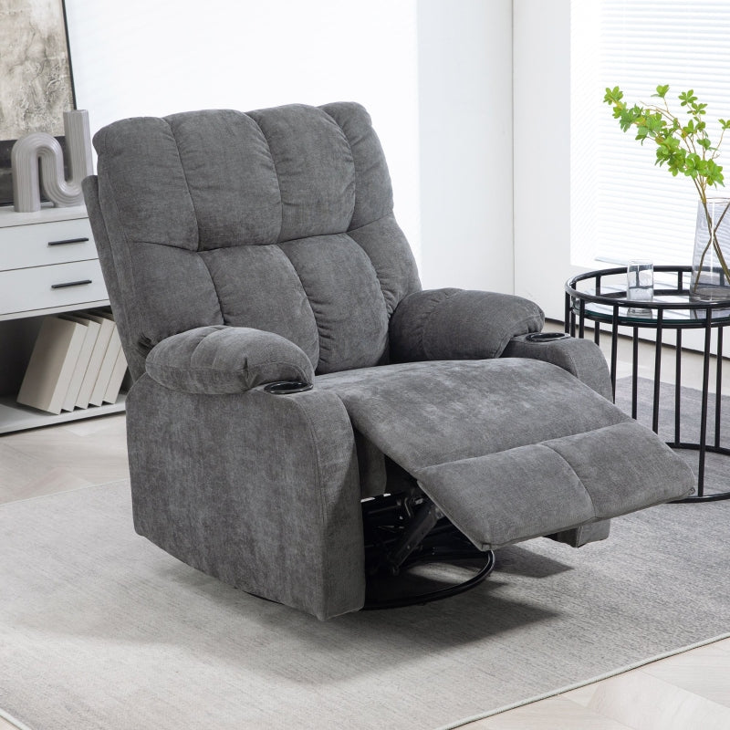 Relaxliege TV-Sessel mit Fußstütze | Farbe: Dunkelgrau | Abmessungen: 88x96x108 cm