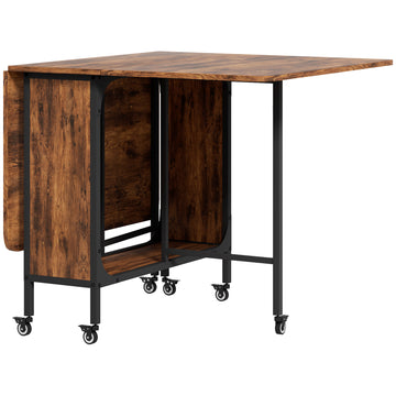 Klaptafel voor 6 personen met opbergruimte | Kleur: Rustikal Braun | Afmetingen: 80x130x74 cm