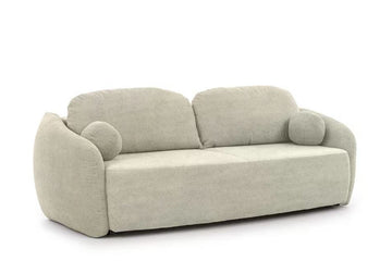 Latina bank met slaapfunctie en opbergruimte - Beige chenille Miu 2040 | 258x95x104 cm