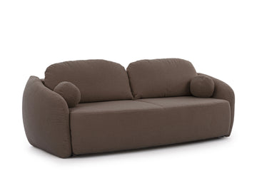 Latina bank met slaapfunctie en bedbox – Donkerbruin bouclé Lambi 4 | Kleur: Donkerbruin