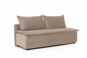 Firioza uitklapbare tweezitsbank met opbergruimte - beige pluche Tilia 17 | 210x96x92 cm