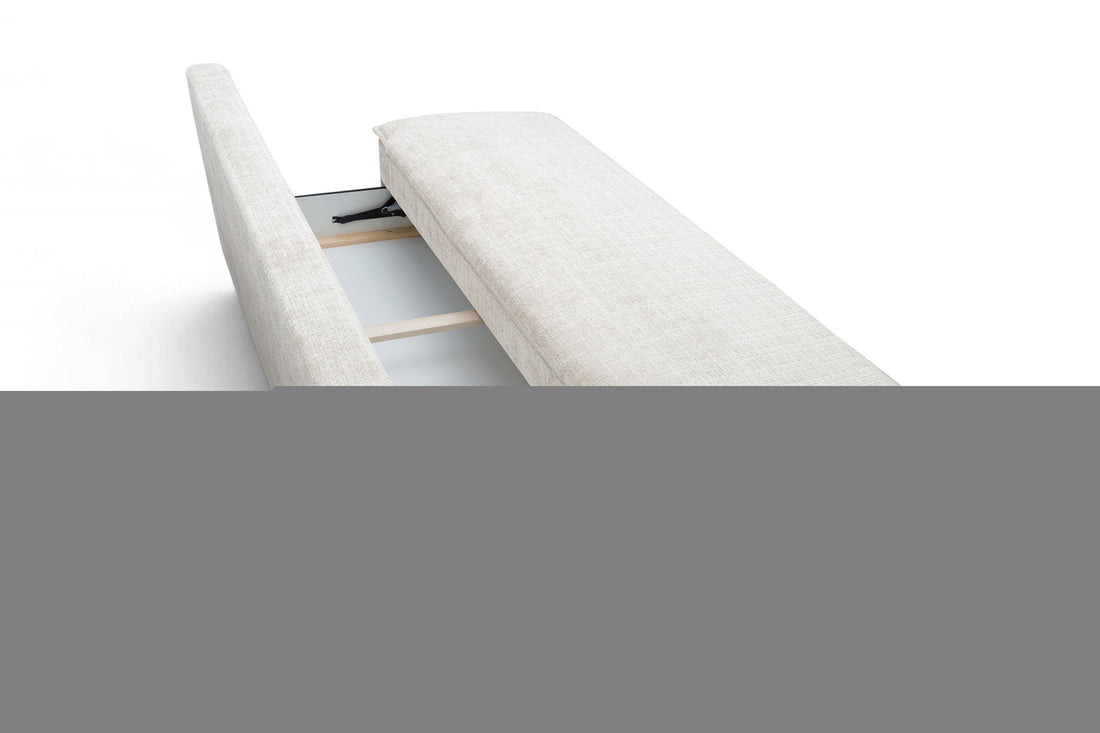 Firioza uitklapbare bank met opbergruimte - Beige chenille Cremona 02 | Afmeting: 205x100x88 cm