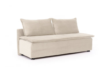 Firioza uitklapbare bank met opbergruimte - comfortabel slaapoppervlak 205x146 cm | Kleur: Ecru