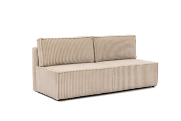 Solvero 3-zits bank met slaapfunctie - Lichtbeige pluche | Kleur: Lichtbeige | Maat: 195x90x95 cm
