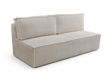 Solvero bank met slaapfunctie en opbergruimte - Modern comfort | Kleur: Creme | Maat: 195x90x95 cm