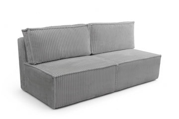 Solvero bank met slaapfunctie en bedopbergruimte | Grijs pluche Tilia 86 | 195x90x95 cm