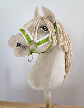 Verstelbare halster, hoofdstel, zachte voering voor Hobby Horse A3 - lime - comfortabel