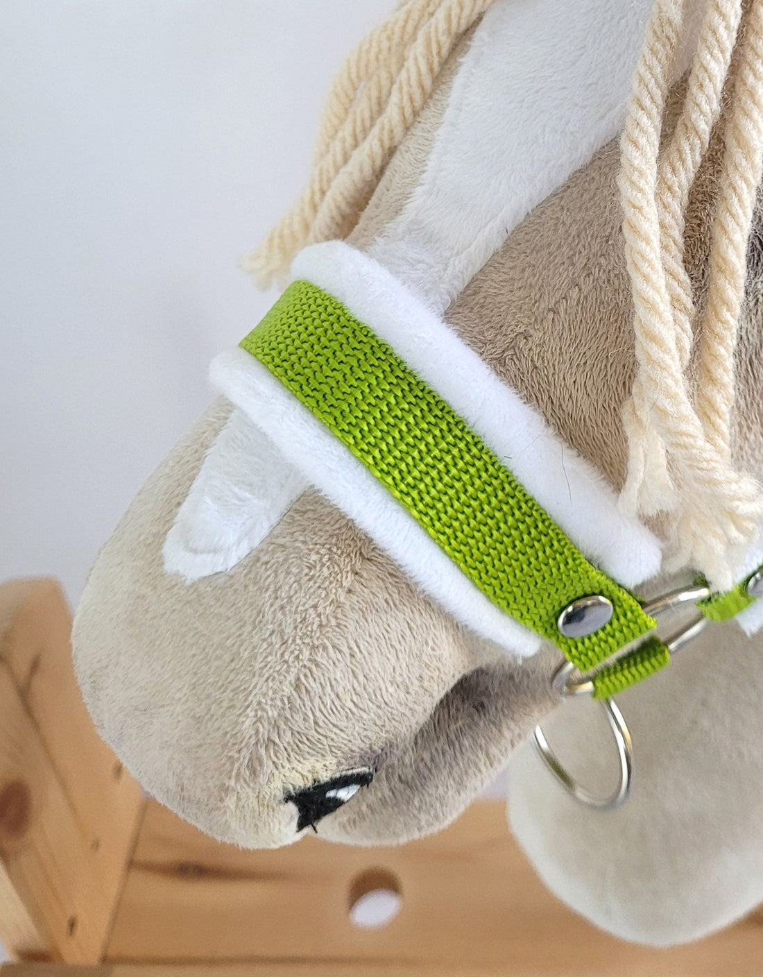 Verstelbare halster, hoofdstel, zachte voering voor Hobby Horse A3 - lime - comfortabel