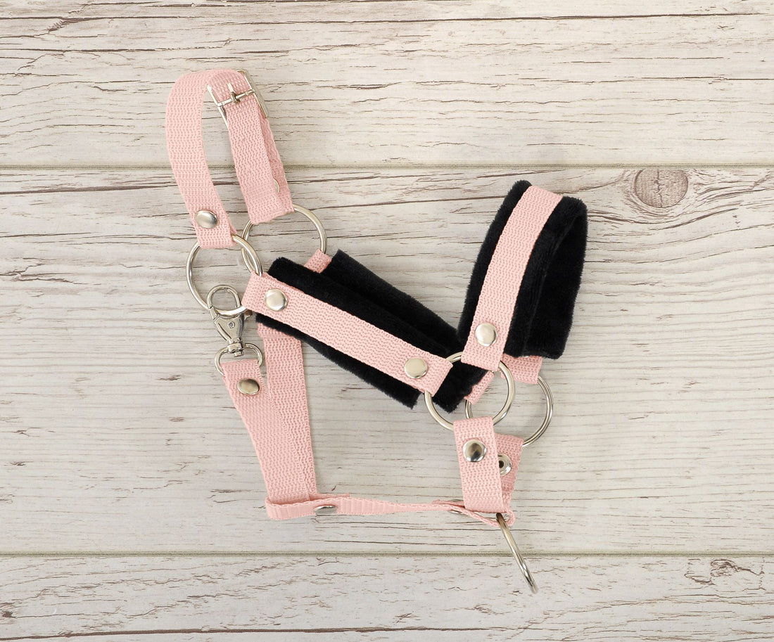 Verstelbaar halster, hoofdstel, comfortabel & duurzaam - Hobby Horse A3 - poederroze
