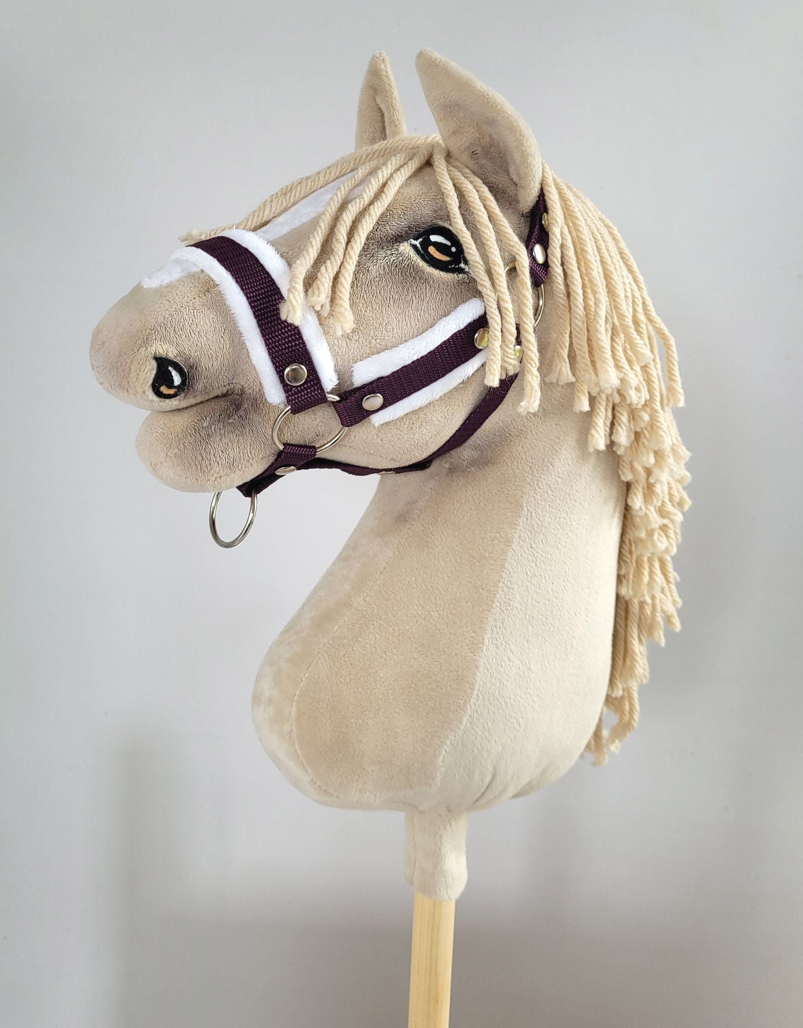 Verstelbare halster voor Hobby Horse A3 - hoofdstel - comfortabel wit bont