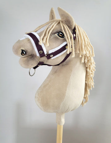 Verstelbare halster voor Hobby Horse A3 - hoofdstel - comfortabel wit bont