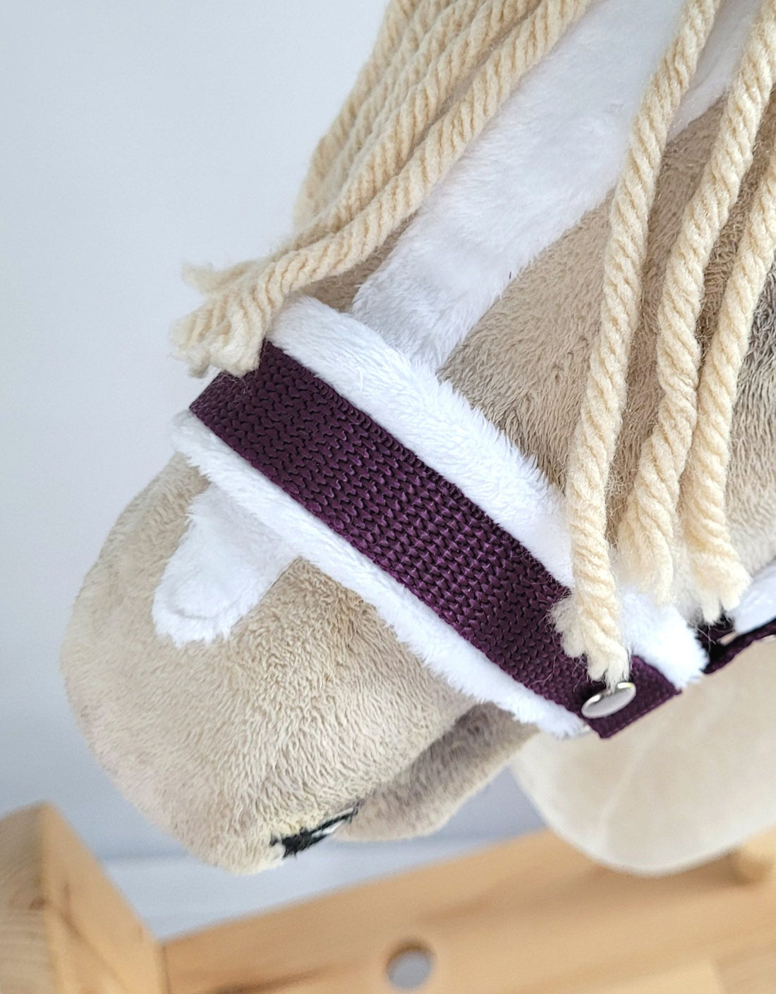 Verstelbare halster voor Hobby Horse A3 - hoofdstel - comfortabel wit bont
