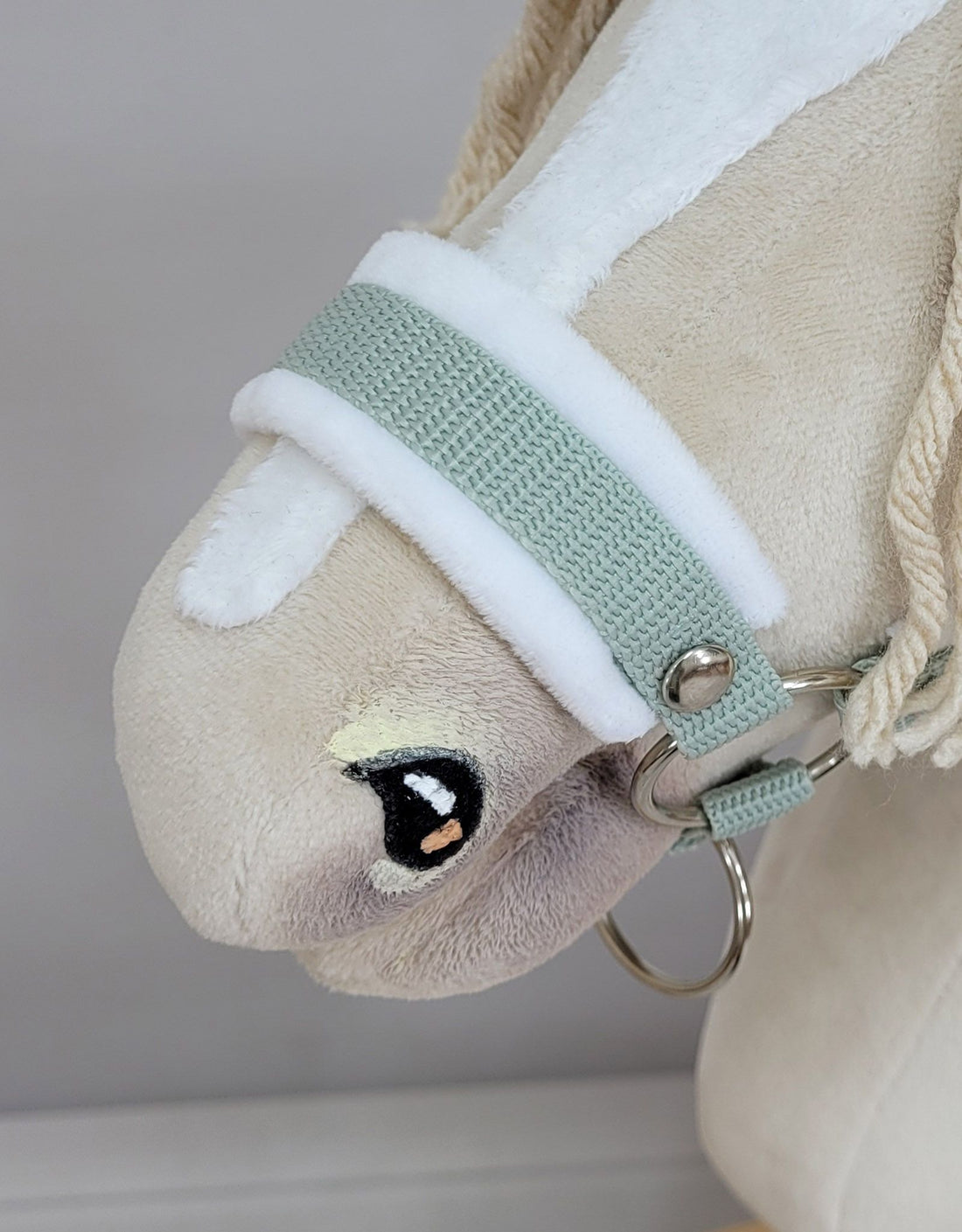 Verstelbare halster, hoofdstel, extra zacht comfort - voor Hobby Horse A3 - salie/wit
