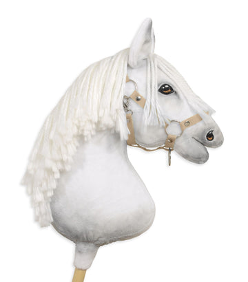 Verstelbare halster - paardenhalster - perfect passende pasvorm voor Hobby Horse A3, beige