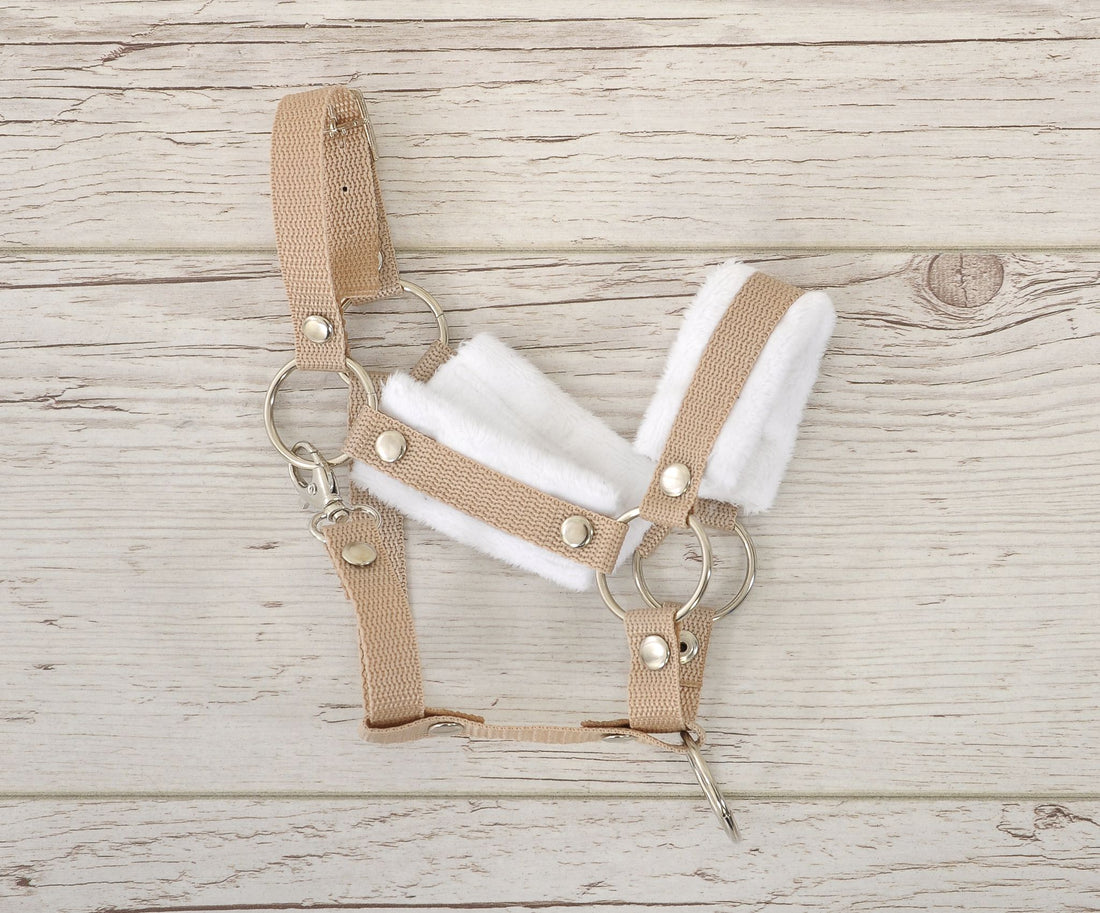 Verstelbare halster voor hobby horse - hoofdstel - met zachte witte voering, extra comfortabel